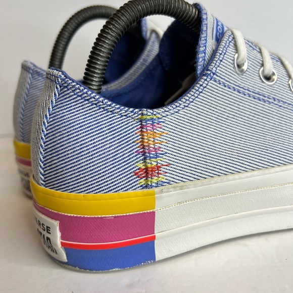 Women's Converse Chuck Taylor All Star Lift Ox Low Rainbow-Ozone Blu 564993C 8 - Picture 11 of 16